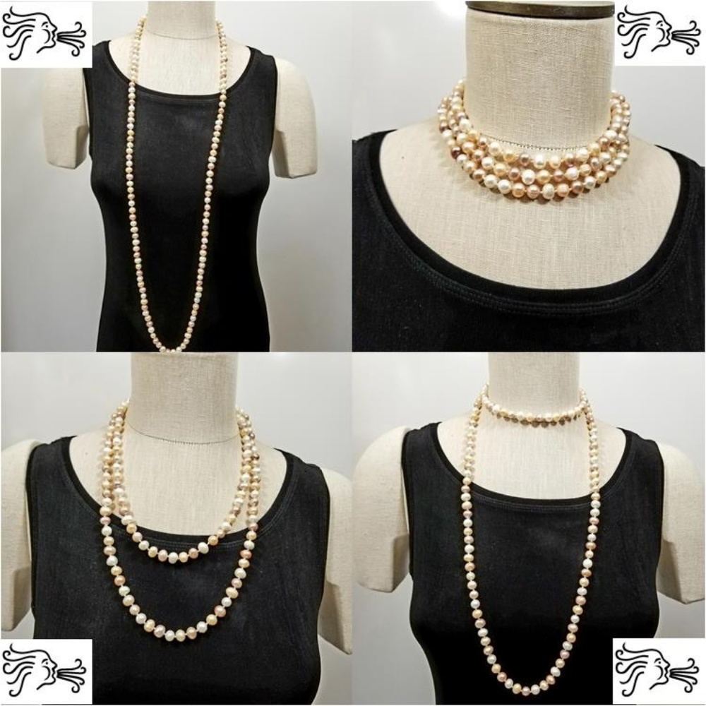 48 Inch Long 8-10mm Freshwater Pearl Rope Necklace - Picture 1 of 6